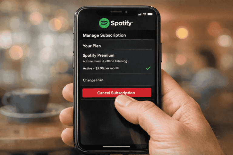 Cancel Spotify Premium Subscription on Android, iphone